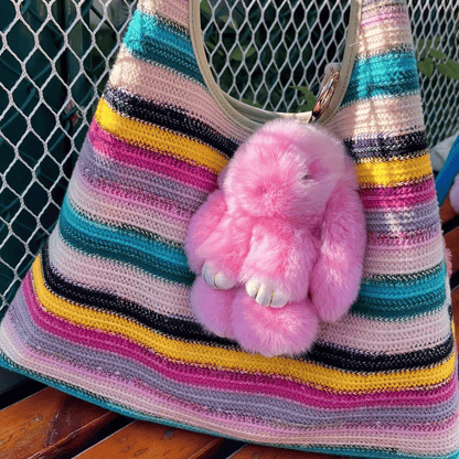 💘Valentijnsaanbieding: 50% Korting! 🐰 Handgemaakte Zachte Konijnen PomPom Sleutelhanger – Imitatiebont & Schattig Tasaccessoire!