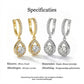 💎 50% KORTING! ✨ Druppel Hoepel Oorbellen – Stralend Zirkoon, Pavé Zetting, Goud of Zilver Afwerking Voor Tijdloze Elegantie 🎠