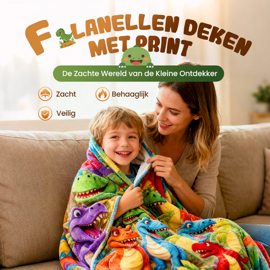 Flanellen Deken Met Artistieke Print