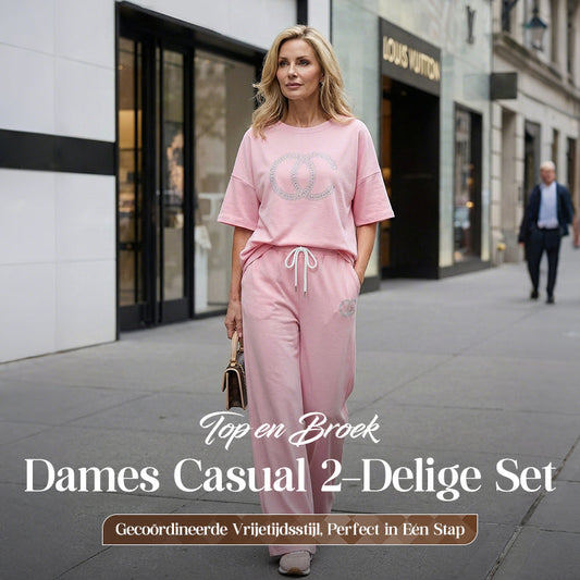 Casual Tweedelige Dames Set – Effen Top & Losse Broek | Comfortabel & Stijlvol voor Elke Dag