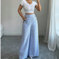 👖50% KORTING!✨Hoge Taille Gestreepte Wijde Pijp Broek