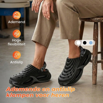 Ademende, antislip klompen voor heren