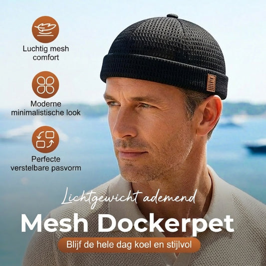 🧢 50% KORTING NU! 🌬️ Lichtgewicht Ademend Mesh Randloze Pet – Retro Docker Stijl, Verstelbaar & Ultralicht – Koele Comfort ✨