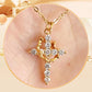 🤩Full Diamonds draaibare kroon kruis ketting