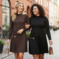 💖 Onze Bestverkochte Elegante Jurk — Lange Mouwen & Plissé Panelen | 50% KORTING