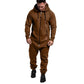 Jumpsuit met capuchon van fleece in effen kleur