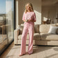 Casual Tweedelige Dames Set – Effen Top & Losse Broek | Comfortabel & Stijlvol voor Elke Dag