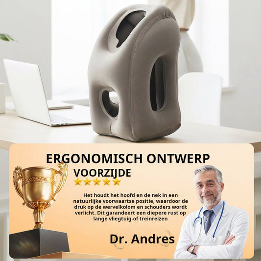 🔥50% KORTING🌬️✈️😴 Draagbaar, opblaasbaar, ergonomisch reiskussen: geniet altijd en overal van een comfortabele nachtrust 🧳💤✨