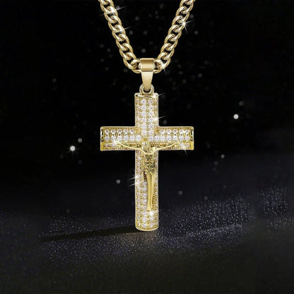 ✝️ Koop 1 krijg 1 gratis🔥 Ketting met Jezus-kruisbeeld – 14-karaats verguld, in geschenkverpakking & spirituele bescherming 🙏