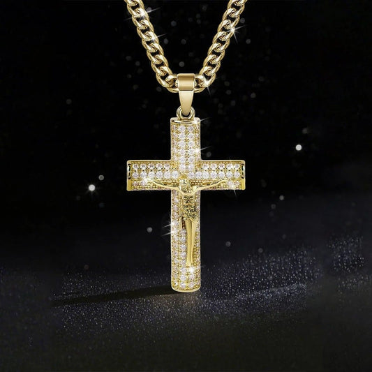 ✝️ Koop 1 krijg 1 gratis🔥 Ketting met Jezus-kruisbeeld – 14-karaats verguld, in geschenkverpakking & spirituele bescherming 🙏