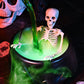 Halloweendecoratie binnen - heksenketel met magische zwevende fles & mistmaker