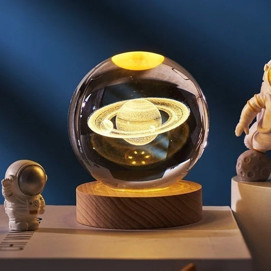 🎁3D Planeet Kristallen Bol – Fascinerend Licht & Decoratief Meesterwerk | Perfect voor Huis & Kantoor