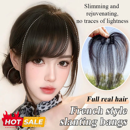 💇‍♀️ 50% KORTING! ✨ Naadloze Clip-on Coupe met Franse Pony Pruik – Natuurlijke Look, Eenvoudig Aan Te Brengen & Perfect Voor Een Snelle Stijlverandering 🌸
