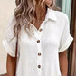 🌷Uitverkoop 49% korting💥Damesknoopjes Kort mouw Pocket Casual shirt jurk