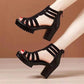 🔥Zolang de Voorraad Strekt 50% KORTING!🎉 Dames Anti-Slip Peep-Toe Chunky Sandalen