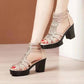 🔥Zolang de Voorraad Strekt 50% KORTING!🎉 Dames Anti-Slip Peep-Toe Chunky Sandalen