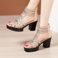 🔥Zolang de Voorraad Strekt 50% KORTING!🎉 Dames Anti-Slip Peep-Toe Chunky Sandalen