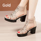 🔥Zolang de Voorraad Strekt 50% KORTING!🎉 Dames Anti-Slip Peep-Toe Chunky Sandalen