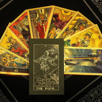 Baraja de Tarot Premium 78 Cartas - Lámina de Oro Mate con Caja de Regalo | Oferta Navideña