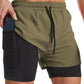 Heren 2-in-1 Sneldrogende Sportshorts
