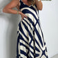 V-hals geprinte mouwloze maxi-jurk