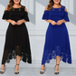 Elegante Jurk met Blote Schouders en Kanten Zoom voor Dames