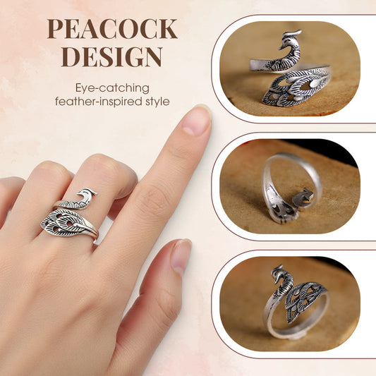 ⏰LAATSTE DAG - KOOP 1 KRIJG 1 GRATIS!!💝Charmante Verstelbare Vintage Pauw Ring