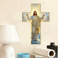 Retro wanddecoratie met Jezus Christus-kruis