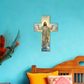 Retro wanddecoratie met Jezus Christus-kruis