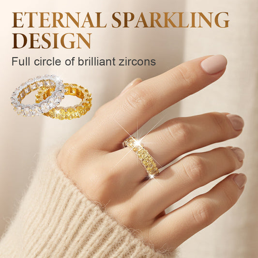 ✨50% OFF! Full Circle Sparkling Zircon Fashion Ring – Timeless Elegance, 360° Shine & Light Luxury Design 💎💍