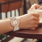 Dames elegante quartz horloge met fonkelende strass