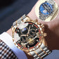 Heren waterdicht quartzhorloge met tourbillon en lichtgevend display