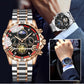 Heren waterdicht quartzhorloge met tourbillon en lichtgevend display