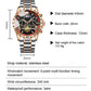 Heren waterdicht quartzhorloge met tourbillon en lichtgevend display