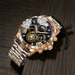 Heren waterdicht quartzhorloge met tourbillon en lichtgevend display