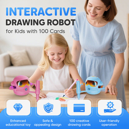 Interactieve tekenrobot voor kinderen met 100 kaarten