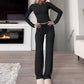 Casual top en broek voor dames, 2-delige set