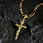 🔥💛 1+1 GRATIS——Gold Cross Ketting  ! Tijdloos crucifix ontwerp met INRI, verstelbare Figaro ketting voor dames en heren 🙏✨