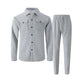 🔥Heren Wafel Doorknoop Jas & Broek Set – Ademende Wafel Brei, Ontspannen Pasvorm & Moeiteloze Casual Stijl 👕👖