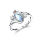 ✨💍 Koop 1 Krijg 1 Gratis 🔥 Geometrische Ovale Maansteen Ring met Zirkonia Accenten – Mystiek, Sprankelend & Tijdloos Elegant! 🌙✨