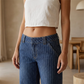 🔥 Hot Sale 50% KORTING 🔥 Dames Y2K gestreepte laag uitgesneden jean