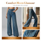 Dames jeans met strass en wijde pijpen