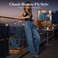 Dames jeans met strass en wijde pijpen