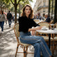 Dames jeans met strass en wijde pijpen