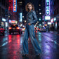 Dames jeans met strass en wijde pijpen