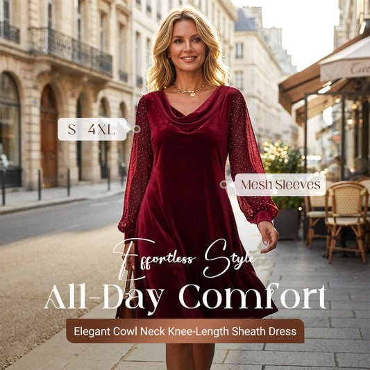 🎁2026 Nieuw binnen 50% KORTING💥Elegante knielange kokerjurk met colkraag voor dames