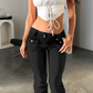 Casual damesjeans met lage taille en flare