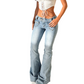Casual damesjeans met lage taille en flare