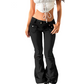 Casual damesjeans met lage taille en flare