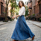 ⏳Beperkte tijd 50% korting⏰Vintage Knoop-Voorkant A-Lijn Denim Rok👗